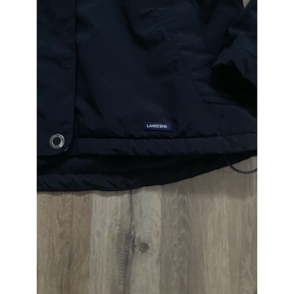 Lands' End Women's Black The Squall Jacket Size Large 14/16 Fleece Lined - Picture 2 of 9